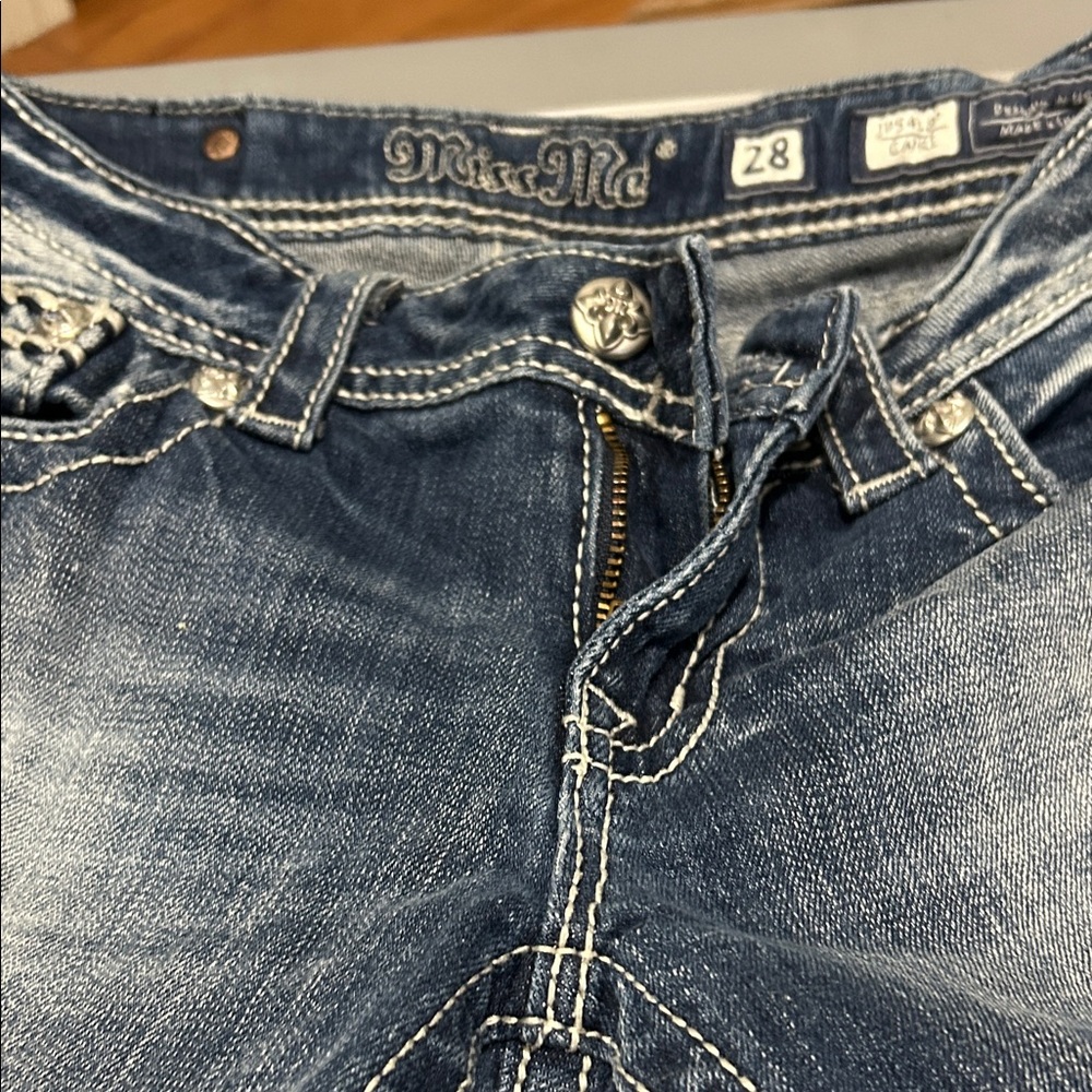 Miss Me Dark Blue Denim Shorts